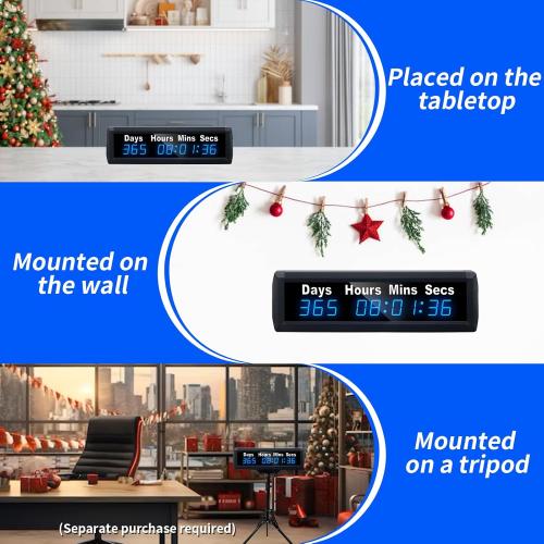 YZ Digital 999 Days Countdown Timer, Count Up/Count Down Clock with Remote, 12/24 Hour Real Time, Event Countdown Clock Large Display, Countdown Calendar for Retirement/Pregnancy/Birthday/Christmas