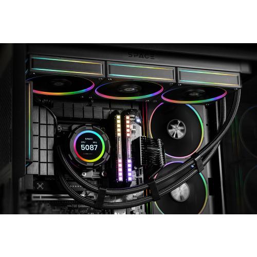 ID-COOLING SL360 CPU Liquid Cooler with Display, Customizable 2.1 LCD Display for Images or Performance Metrics, 360mm AIO Cooler, Three AF127 ARGB Fans, Fits Intel/AMD