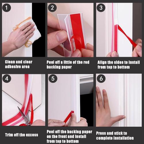 Upgrade T-Shaped Door Draft Stopper, Clear Silicone Seal Strip Weather Stripping for Side of Door Frame ((1.37 Wide X 20 Ft Elder))