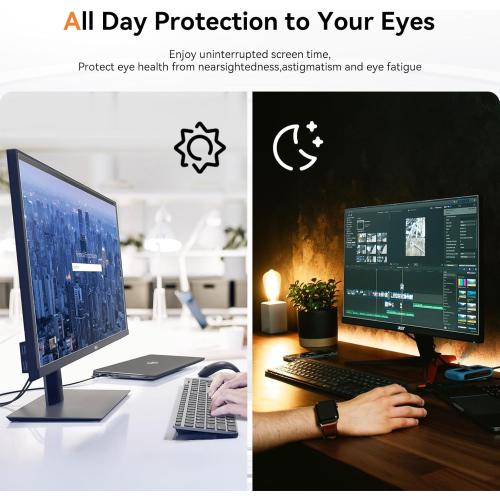 [2-Pack] 21.5 Inch Computer Blue Light Blocking Screen Protector for 16:9 Widescreen Monitor, Anti Glare Anti-UV Eye Protection Desktop PC LED Monitor Filter, Removable Anti-Scratch Screen Film 21in