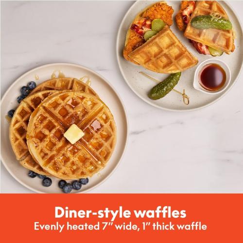 bella Flip-n-Store Waffle Maker with EverGood™ Ceramic Nonstick Coating, Fits-anywhere™ Kitchenware, Power Indicator Light, Cool Touch Handle & Cord Wrap, 7” Wide & 1 Deep Plates, 1000 Watt, Oatmilk