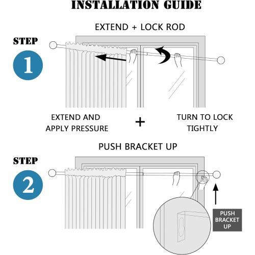 H.VERSAILTEX Window Curtain Rods for Windows 66 to 120 Inches Adjustable Decorative 3/4 Inch Diameter Single Window Curtain Rod Set with Classic Finials, Nickel