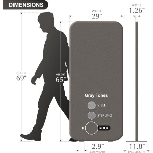 DECOLAB Standing Room Divider Panel, Portable Room Separation Partition for Home, Studio, Classroom, Resraurant, Scratch Resistance, 29x65, Rock