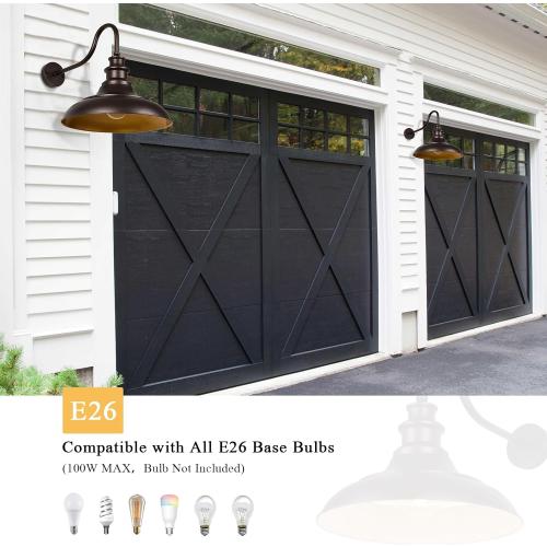 Exterior Farmhouse Gooseneck Barn Light, 16 Inch Vintage Outside Garage Light Fixtures, 1 PACK Anti-Rust Waterproof Outdoor Light for Patio Frontdoor Entryway Doorway