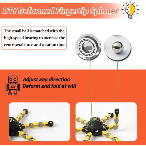 Transformable Fidget Spinners 9-Pack – Sensory Toys for Kids & Adults with ADHD, Autism, Anxiety Relief Easter Gifts