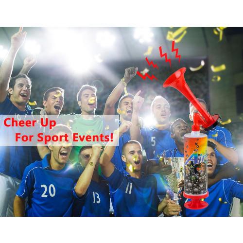 Loud Air Horn, Mini Air Horn Noisemakers Toys Handheld Pump Air Horn Loud Safety Horn for Sporting Events, Birthday Party, Football Match, Celebrations, Boats(Red)