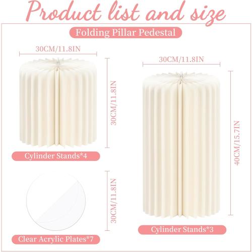 Cylinder Stands for Party, 7pcs Cilindros Para Fiestas Cake Pedestal Stand for Party