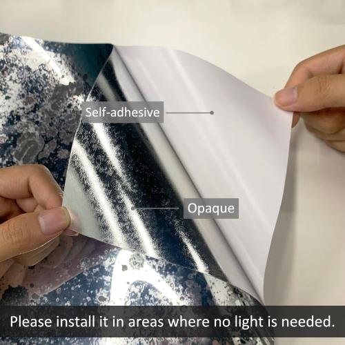 LiveInUrban Vintage Foxed Ancient Rust Antique Chrome Reflective Style Wallpaper, Grunge Peel and Stick Contact Paper for Wall Furniture Vanity Dresser Home Decor, 15.35x39.37