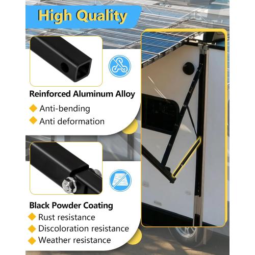 675364 33 RV Awning Inner Drive Arm Fit for Solera Regal 63 Assemblie, Aluminum Rail Anti-Rust Awning Pitch Arm, Black