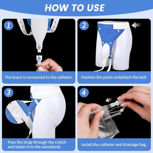 Urine Collection Bag, Reusable Condom Catheters with 2 Urine Catheter Bag, Portable & Comfortable Wearable Urinary Drainage (Elderly Men)