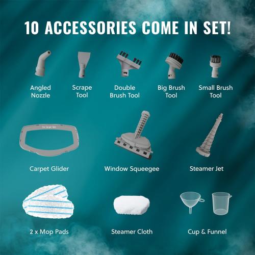 PurSteam 10-in-1 Steam Mop, Floor Steamer with Detachable Handheld Steam Cleaner for Tile, Hardwood Floors