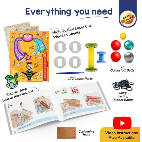 Smartivity DIY Pinball Machine for Kids 8-14 Years Old | Global Award Winning Arcade Game | Build Your Own Pinball I Birthday Gift for Smart Kids | STEM Toy for Boys & Girls