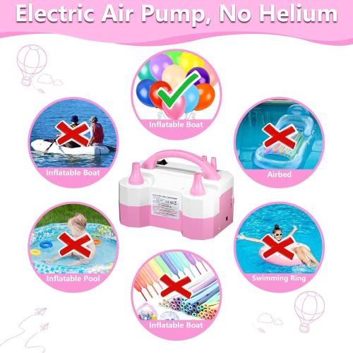 Balloon Pump Electric Party Decorations - Electric Balloon Pump for Balloon Arch Kit, Portable Dual Nozzle Balloon Inflator