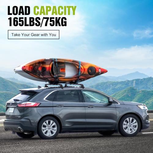 Universal Car Roof Rack 42.91in-44.88in, Heavy-Duty Aluminum Adjustable Roof Rack Cross Bars for Kayak, Bike, Luggage, Roof Rails with Theft Lock for Bare Roof Cars, 165lbs Load Capacity (43)