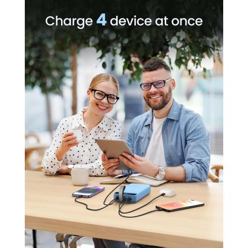 Portable Charger Power Bank 50000mAh Fast Charging 22.5W USB C Battery Pack Charger Portable with 4 Outputs & 3 Inputs High Capacity External Battery Bank for iPhone, Samsung, Sierra Blue