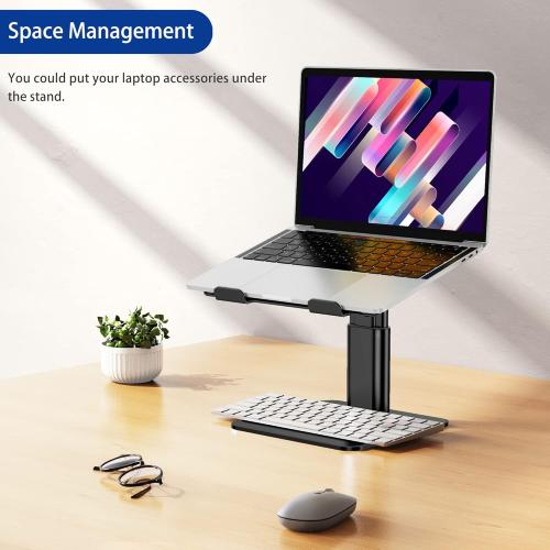New, open for inspection BESIGN LSX6N Laptop Stand, Ergonomic Adjustable Notebook Riser Holder, Computer Stand Compatible with Air, Pro, Dell, HP, Lenovo More 10-15.6 Laptops, Black