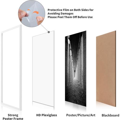 2Pack 20x30 White DOAI ART Frame White 2 Pack, 20x30 Poster Frame or Picture Frame 20x30 with HD Plexiglass for Horizontal or Vertical Wall Mounting, 20 x 30 frame Durable Scratch-proof Safe and Artistic Large