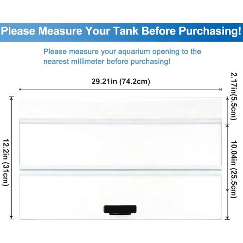 29.21 x 11.69 x 0.16in Aquarium Lid Clear Tempered Glass Canopy | Clear Tempered Aquarium Fish Tank Hoods, FITS for Most 20Long/29 Gallon Fish Tanks (Aqueon, Marine Land & Perfecto)