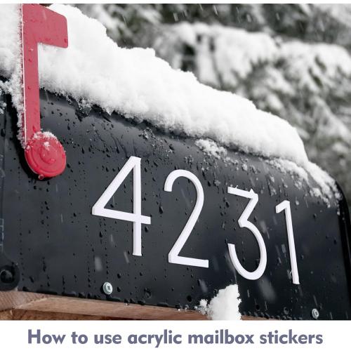 Leinuosen White 3 Inch Acrylic Mailbox Number 2 Set - Weatherproof - Mailbox Numbers for Outside - House Numbers - Sticky (Classic)