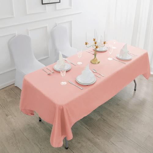 Cupuamon Rectangle Tablecloth 90x156 inch Washable Polyester Fabric Table Cloth for Wedding Party Dining Banquet Decoration（90x156, Dusty Pink）