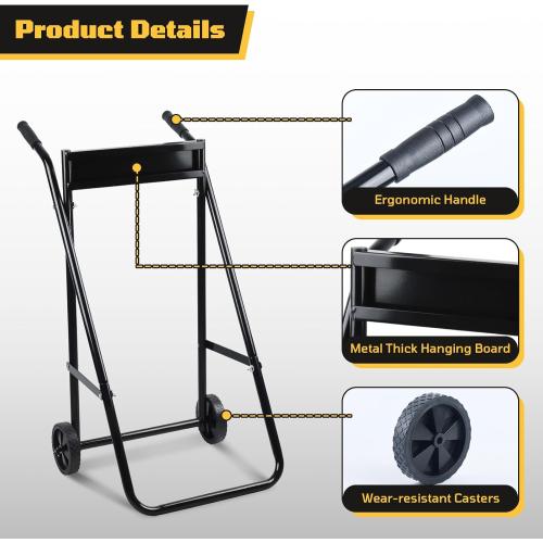Outboard Boat Motor Stand,Outboard Motor Stand,165LB Load Outboard Motor Carrier,Boat Motor Stand with Wheels,Portable Boat Motor Engine Trolley for Motor Repair, Maintenance,Storage
