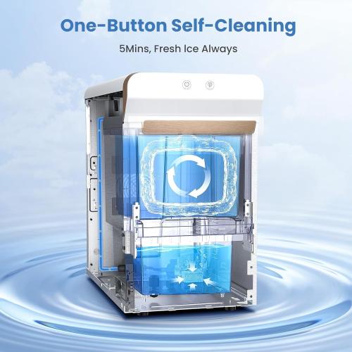 Gevi V2.0 Nugget Ice Maker, 38lbs/24H Countertop Pellet Ice Machine with Self-Cleaning, Energy-Efficient, Chewable Pebble Ice Maker for Home Kitchen, Office, Great Gift