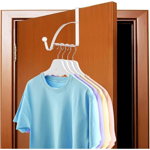 Hotop Metal Over The Door Hook Clothes Hanger, White