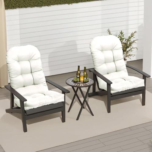 Adirondack Chair Cushion, Waterproof Outdoor Seat Cushions for Patio Furniture, Thick High Back Replacement Pad for Porch Lawn Wicker Dining Desk Chair, Rocking Chair Cushion, Beige
