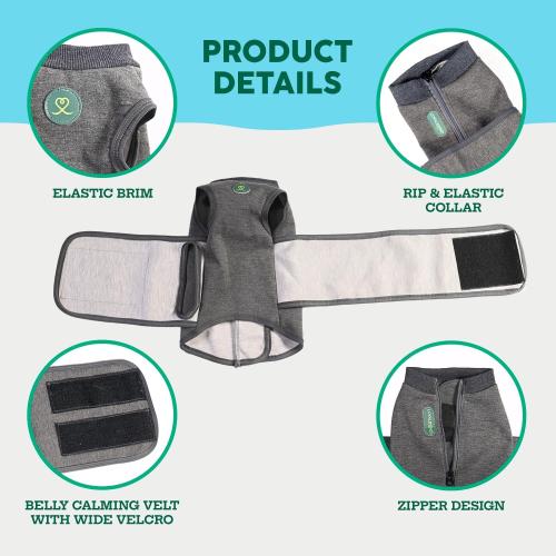 Calming Vest: Anxiety and Stress Relief for Dogs - Dog Anxiety Relief Calming Vest (Medium), Gray