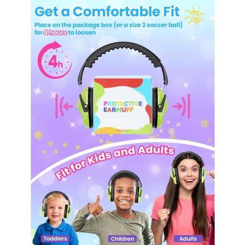 Ear Muffs for Noise Reduction: 27.4SNR Noise Cancelling Headphones for Kids Adults, EM100 Adjustable Hearing Protection Earmuffs for Monster Jam, Autism Sensory, Concerts, Fireworks