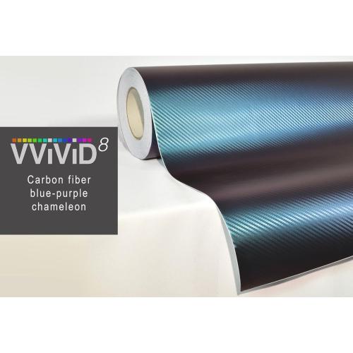 VVIVID® XPO Purple to Blue Chameleon Carbon Fiber 10ft x 5ft Vinyl Roll Wrap W/Air-Release Technology