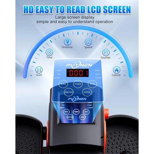 Putnen Under Desk Elliptical Machine, Electric Elliptical Leg Exerciser for Seniors with 12 Adjustable, Portable Quiet Elliptical Exercise Machine, Seated Pedal Exerciser with Remote Control