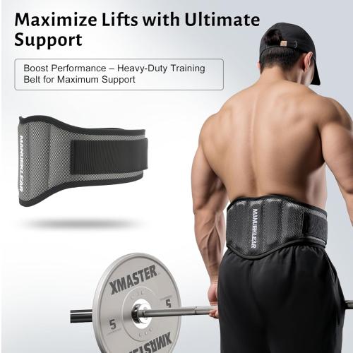 MANUEKLEAR Gym Weight Lifting Belt Weight Lifting Workout Weightlifting Powerlifting Belt for Men Women - 7.5inch - Bodybuilding Fitness Back Support for Cross Training, Squats, Lunges