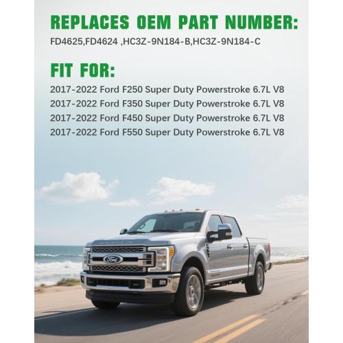 6.7 Powerstroke Diesel Fuel Filter Kit Compatible with 2017-2022 Ford F250/F350/F450/F550 Super Duty 6.7L V8 Replaces FD4625, FD4624, HC3Z-9N184-B, HC3Z-9N184-C Automotive Replacement