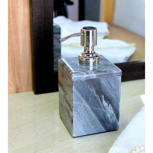 Lotion Dispenser Soap Dispenser - Made of Natural Stone - Bathroom Accessories Bath Set (Black)