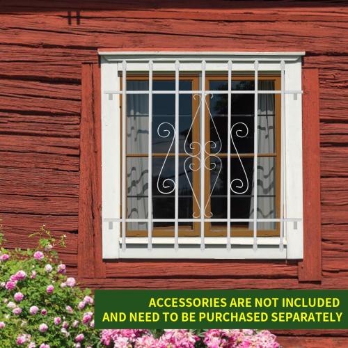 Spear Point Heavy Duty Window Bar,Window Security Bars Guards for Prevent Burglary,Safety for Home and Pet(36×42,White,Choose The Installation Accessories You Need Separately)