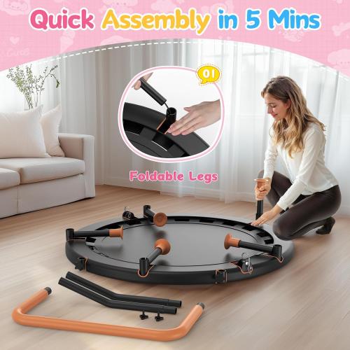BCAN 36' Toddler Trampoline, ASTM Certified-Foldable Mini Trampolines for Kids Ages 1-6, Adjustable Handle, Safety Pad & Foldable Legs, Baby Trampoline Indoor/Garden, Gift for Boy and Girl