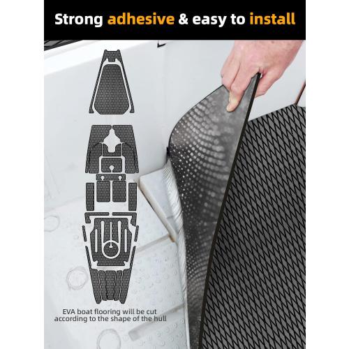 DARK GREY 94.5x 47.2 FOCEAN Boat Flooring - EVA Foam Boat Decking - Marine Flooring Marine Mats for Boats RV Yacht Kayak
