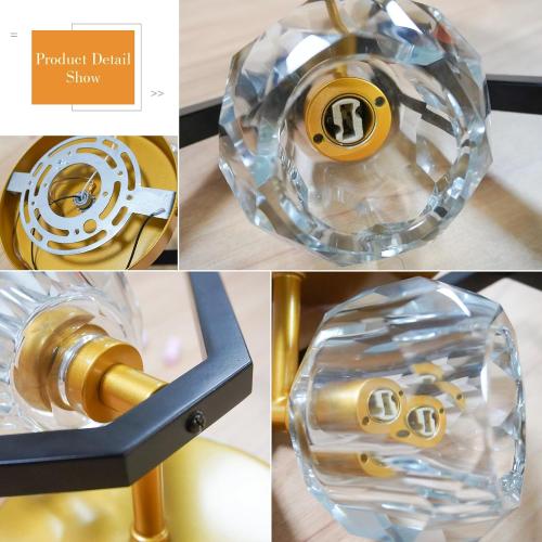 Set of 2 Color Black and Gold  Crystal Wall Sconce Lighting Set of 2, 1-Light K9 Crystal Gold&Black Modern Vanity Lights Wall Lamp, Bathroom Light Fixtures for Mirror Kitchen Living Room Bedroom Hallway Cabinet Porch