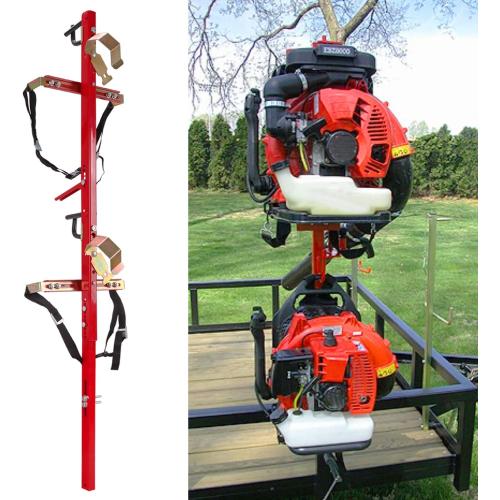 Red 2 Pack ELITEWILL 2 Place Trailer Backpack Blower Rack Storage Holder Compatible with Open Lawn Landscape Trailers Trucks - 2 Pack Backpack Blower