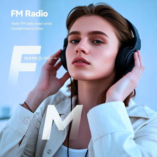 AGPTEK 64GB MP3 Player with Bluetooth, M3 2.4 inch Music Player with Speaker and FM Radio, Touch Buttons, Supports Up to 128GB(Black)