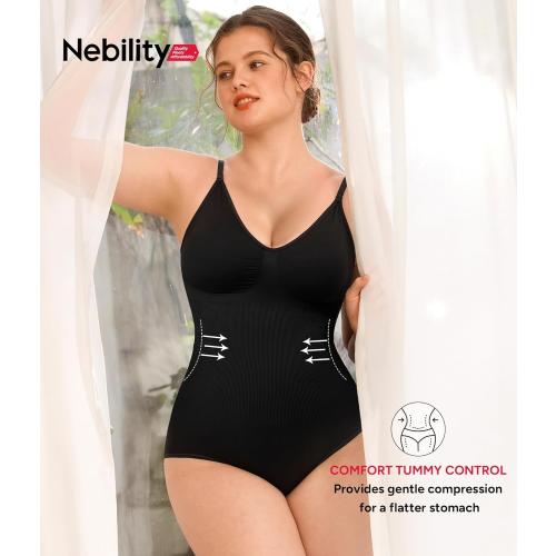 Size M/L Nebility Shapewear for Women Tummy Control Shapewear Bodysuits Seamless Body Shaper Waist Trainer Snatched Body Suit
