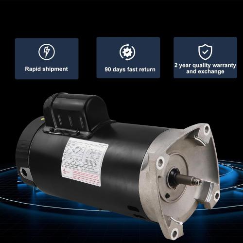 B2854 Pool Pump Motor,1.5HP pool pump motor, 3450 RPM, 56Y Frame,115V/230V PSC Motor w/1.1 Service Factor,Compatible with Century, Smith & Major Pool/SPA Systems,Square Flange Pool Motor