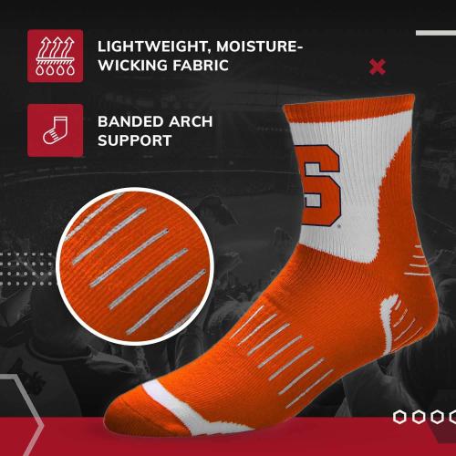 For Bare Feet Adult NCAA Surge Quarter Length Crew Socks - All Weather Performance - Men & Women - Enhance Your Team Footwear