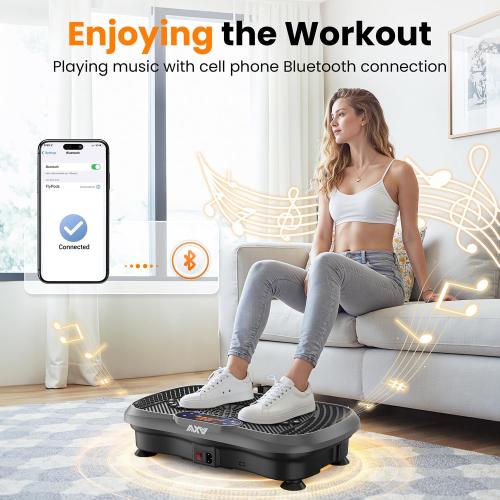 AXV Vibration Plate Fitness Platform Exercise Machine Vibrating Lymphatic Drainage Shaking Full Body Shaker Workout Vibrate Stand Shake Board Sport Gym for Weight Loss Fat Burner for Women Men