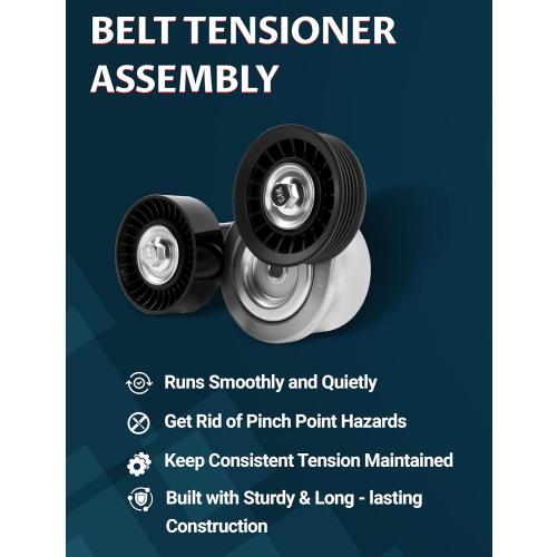 Belt Tensioner Assembly Serpentine Belt Tensioner Only - Compatible with 2000-2013 Dakota, Durango, Rˆam 1500, Nitro, Grand Cherokee, Commander, Aspen, Raider, Liberty - Replaces 53030958AC, 39120