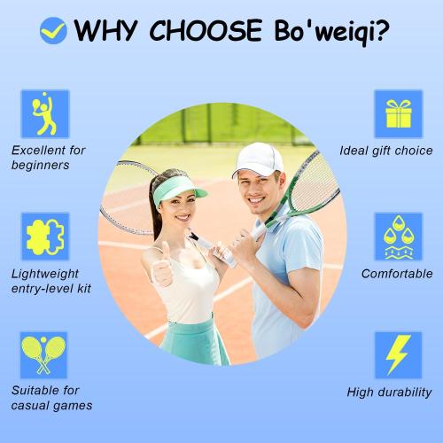 bo'weiqi 27 Recreational Tennis Racket Set 2 Players Lightweight Pre-Strung Tennis Racquets for Beginners, Including 3 Balls, 2 Overgrips, 2 Vibration Dampers and 1 Bag Easy Carry