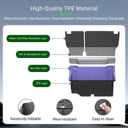 xipoqix Cargo Mat Backrest Mat Compatible with 2021-2025 Jeep Wrangler JL 4XE 4 Door TPE Cargo Liner TPE Replacement for 2021-2025 Jeep Wrangler JL Accessories (Trunk Mat Backrest Mats)