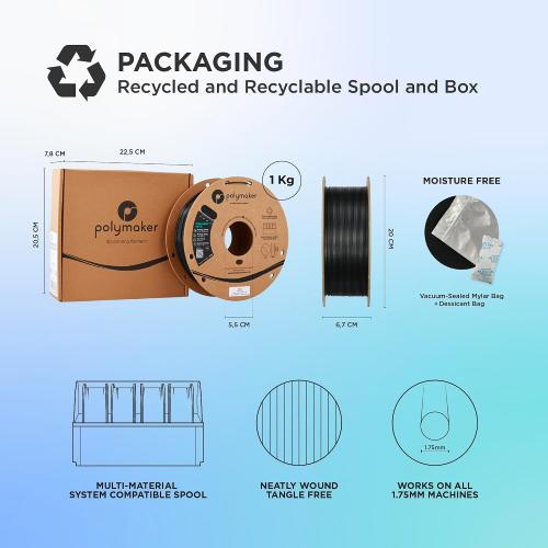 Polymaker PETG Red 3D Printer Filament 1.75mm 1kg, High Speed PETG up to 300mm/s, High Strength New Formula, Excellent Layer Adhesion, Warp Free, Compatible with Most 3D Printers