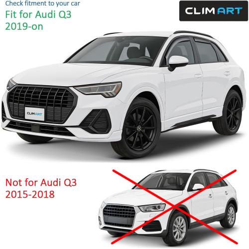 CLIM ART in-Channel Incredibly Durable Rain Guards for Audi Q3 2019-2026, Original Window Deflectors, Vent Window Visors, Vent Deflector, 4 pcs. - 619101
